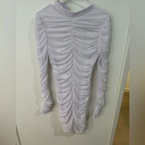 Fashion Nova White Ruched Dress